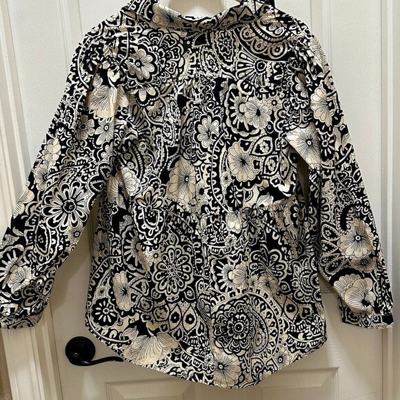 Umgee Tunic Top Women's Size L Mixed Floral Print Hi Low Hem Boho Chic Feminine - Picture 12 of 16
